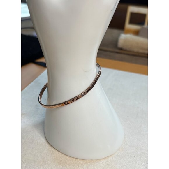Rose Gold Plated Engraved Bangle Bracelet With "Be True Be You Be Kind" Inspirat - Picture 6 of 7
